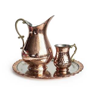 โถทองแดงตอกมือสไตล์ออตโตมันสําหรับบริการเครื่องดื่ม สุราฮี เหยือก Maras COPPER สี 1& 2 ลิตร - Product Image 5