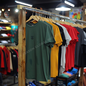 T-shirts unisexes en coton premium, vente en gros, impression personnalisée, fournisseur de vêtements Bangladesh, 180 GSM, t-shirts à épaules tombantes, exportation - Product Image 3
