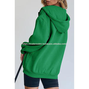 Sudaderas con capucha de lana de gran tamaño con cremallera Ropa de invierno cómoda Diseños personalizados Patrón sólido Precios de fábrica al por mayor - Product Image 3