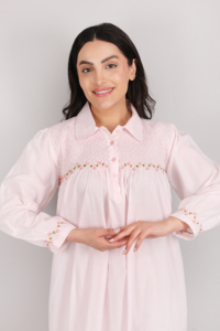 Luxury <b>Long</b> Cotton Night Gown for Women Quick Dry Breathable Smooth All Season Fashion Style Sexy Sleepwear <b>Nighty</b> - Product Image 5