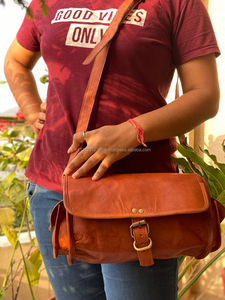 Nouveauté, top ventes, sac à main en cuir de chèvre pur, sacs à bandoulière marron vintage faits à la main pour femmes - Product Image 2