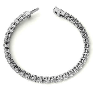 Bracelet de tennis de 3mm de forme ronde en diamant cultivé en laboratoire de 9 pouces VS Clarity FE Color in 14K White Gold Bracelet du fabricant - Product Image 2