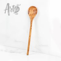 Cuillère de cuisine artisanale ArtisRaw en bois d'olivier, personnalisée, écologique, pour la préparation des aliments, lavage à la main uniquement