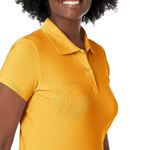 Chemise en coton de haute qualité pour femmes, col roulé, manches courtes, décontractée, mode estivale, respirante, design simple sur le devant, imprimé uni - Product Image 3