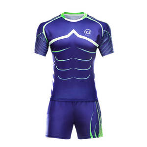 Tenues de rugby de dernière génération à faible MOQ, respirantes, à séchage rapide, écologiques, 100% polyester, vêtements de sport de plein air unisexes - Product Image 1