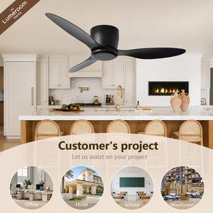 Ventilateur de plafond encastré de 52 pouces sans éclairage avec télécommande, ventilateur silencieux à moteur DC à profil bas pour chambre à coucher et salon - Product Image 4
