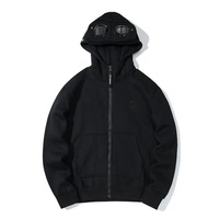 Sweat à capuche zippé Techwear 2026 avec lunettes intégrées |   Sweat-shirt pour homme personnalisé en coton 100% sans cordon, poids lourd, streetwear