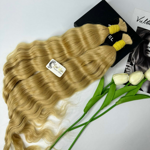 100% virgen Remy cabello vietnamita Super doble dibujado alta calidad a granel crudo onda Natural negro rubio rizado extensiones humanas reales - Product Image 4