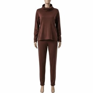 Ensemble deux pièces pour femmes, tissu tricoté à séchage rapide, respirant, confortable, vêtements de tous les jours, vêtements de mode, fournisseur de vêtements en gros, taille XL - Product Image 1