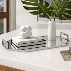 Plateau imprimé rond attrayant en métal en laiton AK dans un plateau de service unique fini multicolore pour les accents d'ustensiles de cuisine/décor de table - Product Image 5