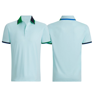 Hommes Sport Athlétique Polyester Spandex Extensible pour Polo Manches Courtes Respirant Mix Couleur Golf Léger pour Polo - Product Image 2