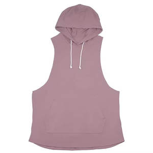 Venta al por mayor Nuevo Mejor Producto ropa cómoda básica algodón mezclado nuevo diseño elegante sin mangas con capucha cuello gimnasio sudaderas con capucha de los hombres - Product Image 5