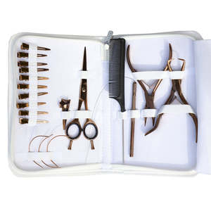 Kit de herramientas de extensión de cabello humano de nailon alto Juego de alicates de abalorios todo en uno Premium Kit de herramientas de extensión de cabello completo de acero inoxidable - Product Image 5