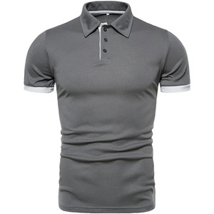 2023 nuevo top para hombres para Comercio exterior casual color sólido manga corta polos de temporada para hombres - Product Image 1