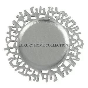 Assiette de chargeur de décoration de table métallique argentée et dorée Attrayant nouveauté Table à manger de luxe pour la maison Assiette de chargeur de nourriture - Product Image 6