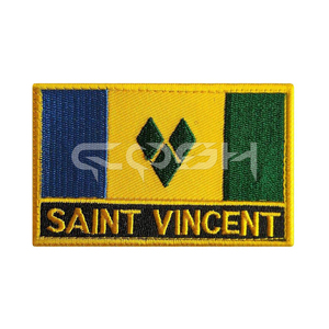 Insigne d'île de patch de drapeau de Saint Vincent brodé personnalisé pour vêtements - Product Image 1
