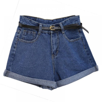Cepler ile kadın kadın Denim için 2025 toptan Denim tasarım şort Denim şık şort markalı OEM nefes