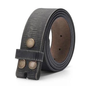 Ceinture vintage sans boucle pour hommes 100% ceinture en cuir véritable pour jean 3.8 cm de largeur sangle en peau de vache avec une couche de cuir - Product Image 1