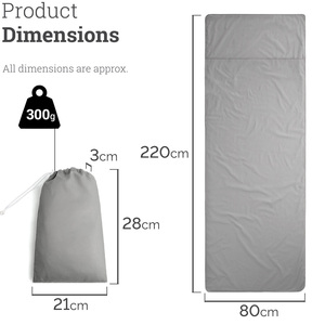 Polyester Xách Tay Cắm Trại Ngoài Trời Trọng Lượng Nhẹ Tùy Chỉnh Hình Chữ Nhật Lót Túi Ngủ Thoải Mái Túi Ngủ Lót Giá Rẻ Giá - Product Image 5