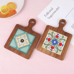 Stylish wood <b>hot</b> pot holder wooden trivet mat best selling cooking <b>pan</b> <b>stands</b> for B2B importers - Product Image 2
