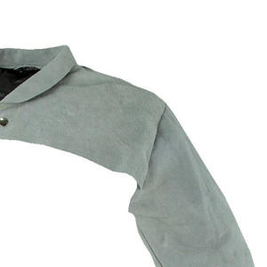 Empiècements de soudage en cuir naturel blanc et bleu en cuir de vachette fendu robuste pour les soudeurs Vestes de sécurité - Product Image 2