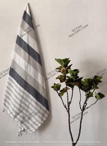 Fouta de playa de algodón a rayas ligero Premium estilo de secado rápido de gran tamaño de lujo para adultos usable sostenible - Product Image 5