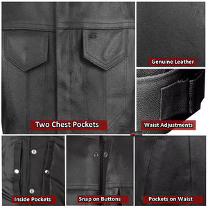 Haute qualité personnalisé hommes gilet en cuir élégant respirant motard mode gilet pour hommes femmes décontracté pour hiver moto - Product Image 2