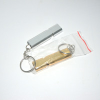 Outil EDC extérieur 120DB survie double tube sifflet porte-clés auto-défense sécurité sifflet porte-clés anneau d'urgence sifflet porte-clés
