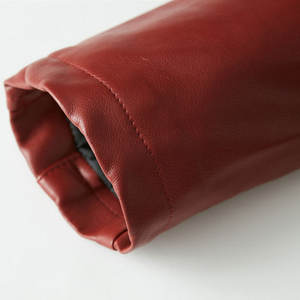 <b>Men's</b> Fashion PU <b>Leather</b> Stand Collar Zipper Casual Winter <b>Jacket</b> with Front Logo for Motorcycle Use - Product Image 4