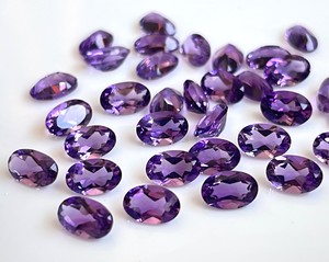 Améthyste naturelle ovale 3x4mm, taille facetée - Améthyste violette en vrac, qualité supérieure - Product Image 6