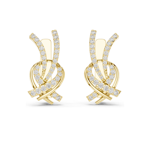 0.512 CT Lab Grown Diamond Crossover <b>Earrings</b> Round Brilliant Cut 18KT, 14KT, 10KT <b>Gold</b> & 925 Silver with Moissanite - Product Image 2