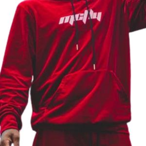 Conjunto de Sudadera con Capucha de Terciopelo Rojo para Mujer, Ropa de Salón Elástica de Algodón Suave, Estilo Casual Urbano, Chándal, Top Cómodo - Product Image 5