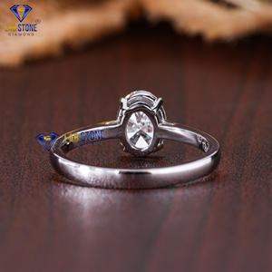 1.00 TDW แหวนเพชรรูปไข่ทองคําขาวโดย Lab-Stone / แหวนเพชรเต็มความส่องแสง / สี EF-VS - Product Image 4