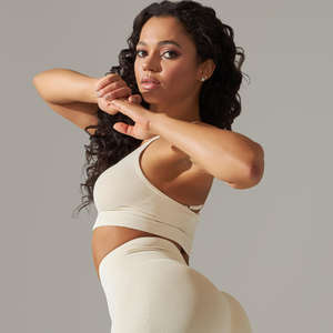 Sujetador deportivo de punto sin costuras para mujer, transpirable, espalda cruzada, Yoga y correr, ropa deportiva ajustada, Sujetador deportivo - Product Image 5