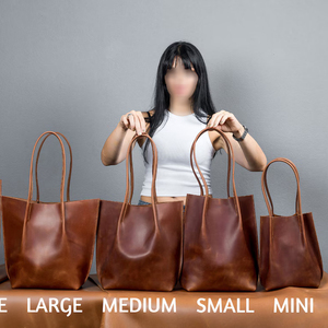 Bolso de mano de cuero Vintage negro Extra grande, Bolsos De Mujer, bolso de un solo hombro para mujer, bolsos de mano de mensajero - Product Image 6