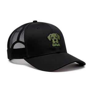 Casquette de camionneur brodée avec chiot, noire, 6 panneaux, casquette de baseball en maille pour chiot, couvre-chef d'extérieur IVA-C-G-H-4 - Product Image 2