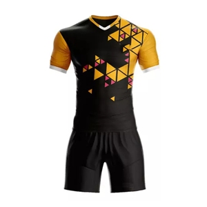 Tenues de football personnalisables écologiques 100 % polyester extensibles dans les quatre sens pour clubs et équipes, maillots courts respirants avec nom du joueur - Product Image 2