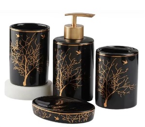 Conjunto de baño de silicona rosa de diseñador organizador minimalista moderno adecuado para regalo de inauguración de la casa boda y uso diario - Product Image 2