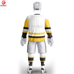 ชุดเครื่องแบบฮ็อกกี้น้ำแข็งของผู้ชายเสื้อระบายอากาศชุดเสื้อเจอร์ซีย์พร้อมกางเกงพิมพ์ลายโลโก้ - Product Image 3