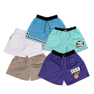 Pantalones cortos deportivos de tela de malla de alta calidad 100% poliéster ropa de gimnasio entrenamiento pantalones cortos de malla personalizados para hombres - Product Image 2