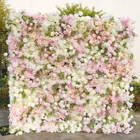 Backdrop Foto Pernikahan Dinding Bunga Latar Belakang Floral untuk Area Resepsi Upacara Panel Bunga Palsu Acara Pernikahan Kustom