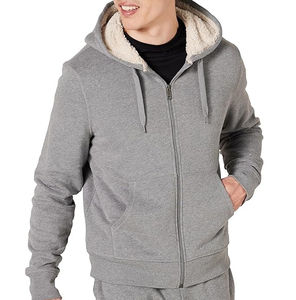 Nouveaux sweats à capuche d'hiver élégants avec fermeture éclair, personnalisés, respirants, en coton et élasthanne, en molleton, surdimensionnés pour hommes - Product Image 1