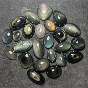 Colgante de obsidiana arcoíris Natural de calidad AAA +, cabujón de grado superior, piedra preciosa de jaspe verde, joyería fina, colgante de pendiente de lote Suelto - Product Image 3