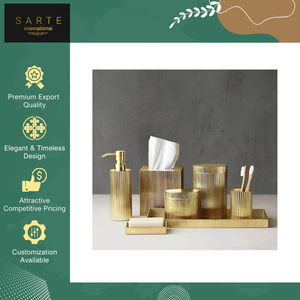 สินค้าใหม่มาแล้ว ชุดอุปกรณ์ห้องน้ำห้าชิ้น คุณภาพสูง หรูหรา เป็นมิตรกับสิ่งแวดล้อม รับทำแบรนด์เฉพาะ  ทองเหลืองโบราณ - Product Image 6