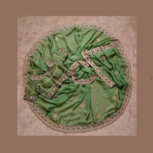 À la mode lourd séquence travail Organza soie tissu broderie avec chemisier dernier exclusif Saree ethnique mariée mariage tunique Sari - Product Image 1