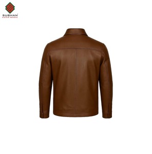 Mens Classic Brown <b>Leather</b> Jacket Original Handmade <b>Leather</b> <b>Coat</b> Winter Casual Zipper OEM Service Vintage Outerwear - Product Image 2