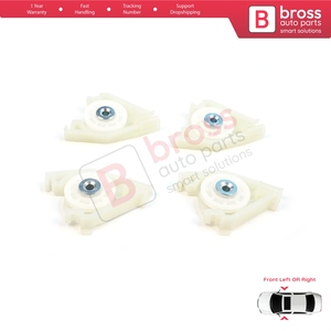 ชุดซ่อมมอเตอร์กระจกหน้ารถ รุ่น BWR1056+BWR1057  ชุดลูกล้อมุมซ้ายและขวา พร้อมคลิปและสลัก สำหรับ A4 S4 B6 B7 8E B8 8K Exeo 3R - Product Image 4