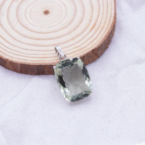 Nouveauté Memoria Jewels : Pendentif en argent sterling 925 massif plaqué or, certifié IGI, avec améthyste verte, fait main, pour femme, idéal pour les soirées - Product Image 1