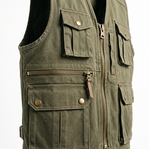 Chaleco Utilitario de Verano para Hombre, Multibolsillos, Ligero, Informal, para Exteriores, OEM, ODM, Venta al por Mayor, Logotipo Personalizado de Fábrica - Product Image 4