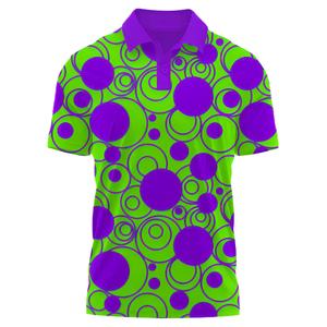 Chemises de golf de luxe pour hommes en gros – Tissu sergé 100 % polyester respirant à manches courtes avec motifs imprimés et boutons décontractés - Product Image 4